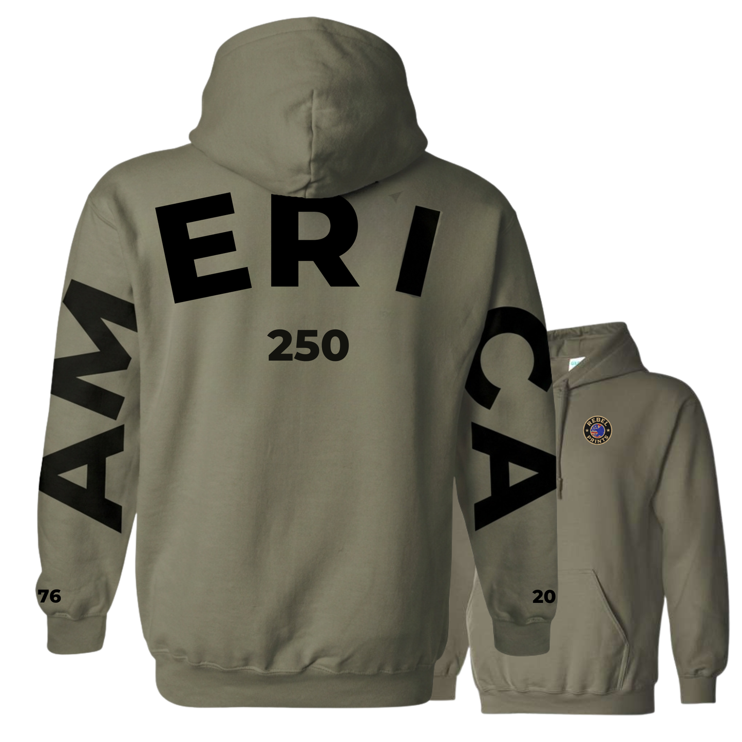 America 250 Text Hoodie