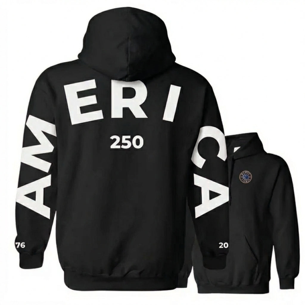 America 250 Text Hoodie