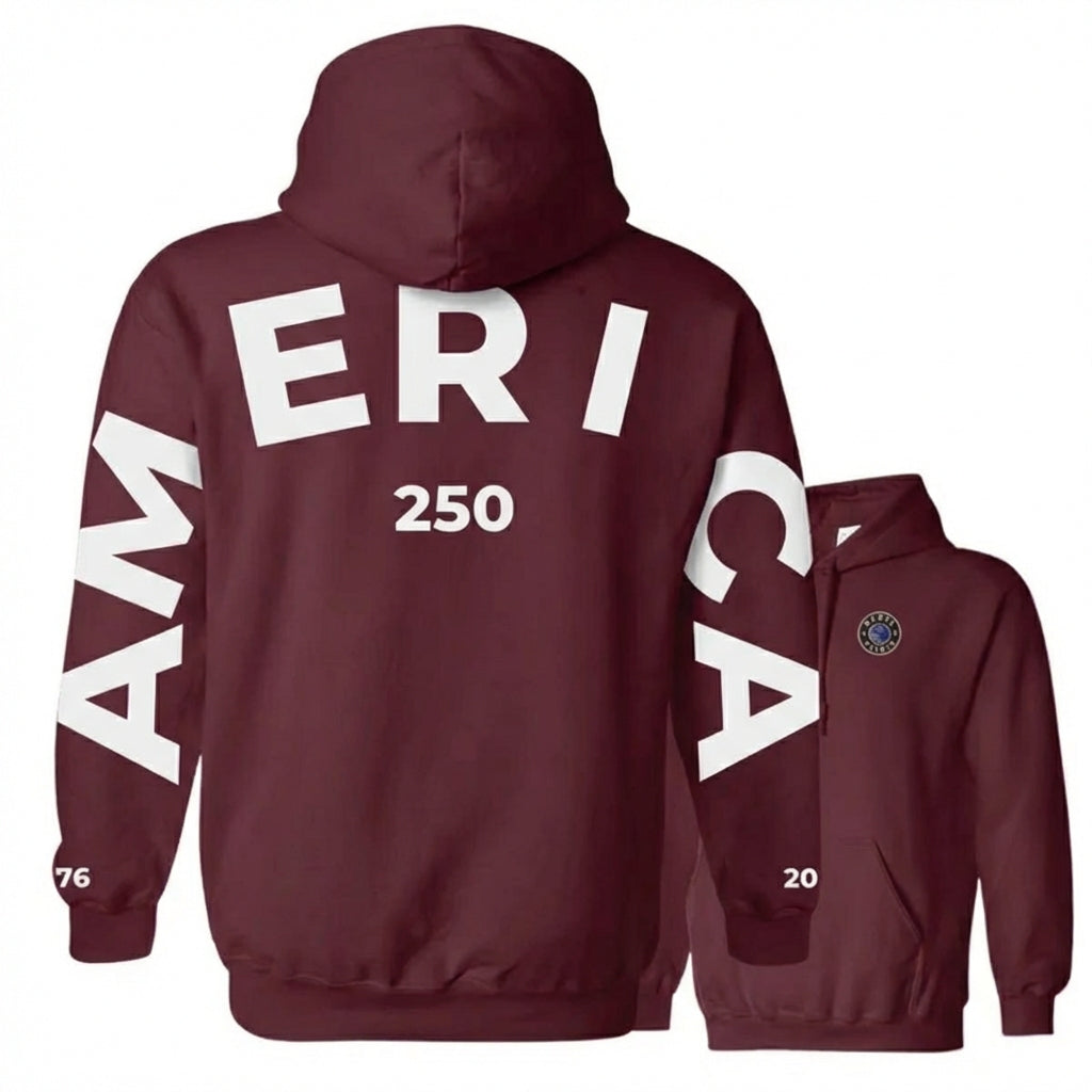 America 250 Text Hoodie