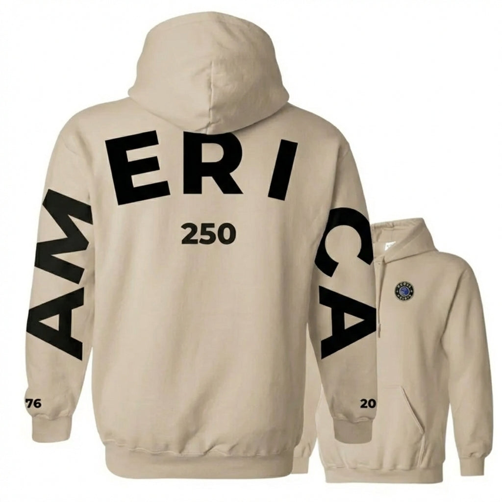 America 250 Text Hoodie