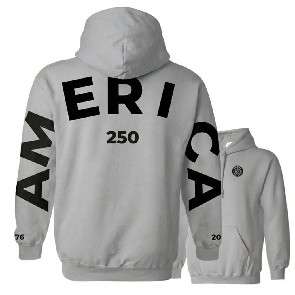 America 250 Text Hoodie